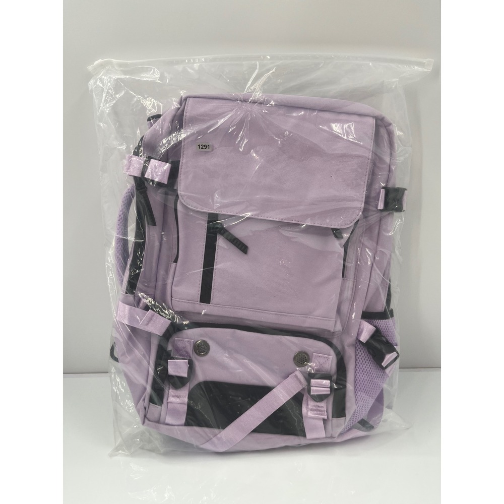 Lavender Purple Tactical Multi-Pocket Travel Backpack with Laptop Sleeve - Picture 4 of 4